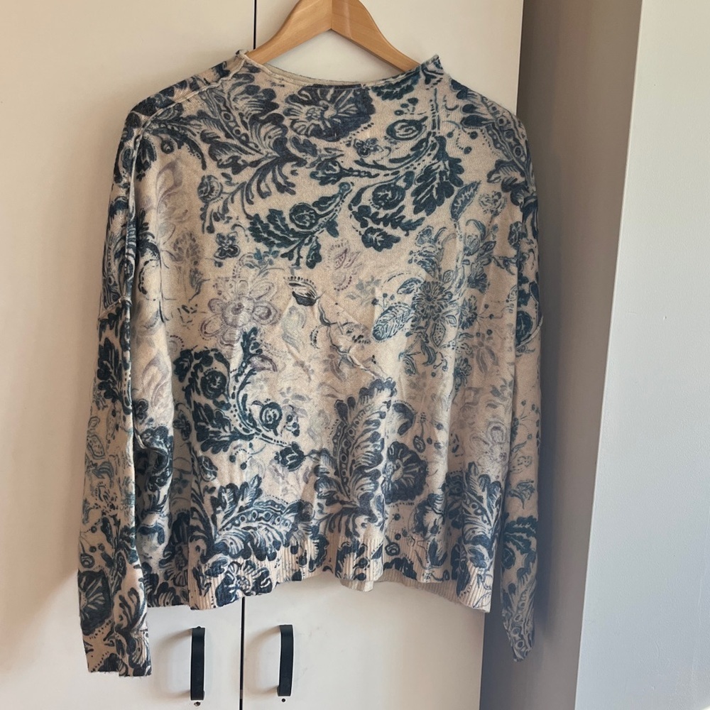 Anthropologie Pilcro Alani Cashmere Mock-Neck Sweater Indigo 1X NWOT - Picture 7 of 15